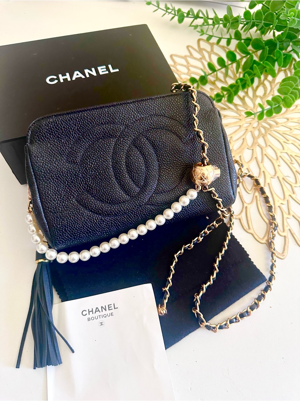 CHANEL Caviar Pouch Bag